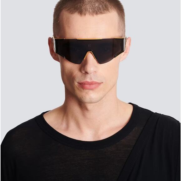 Balmain Unisex Fleche Sunglasses Gold Black ABPS138 New main image 12